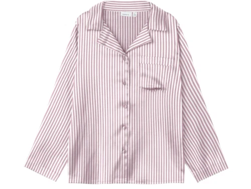 Name It corsage/bright white stribet pyjamas natskjorte satin